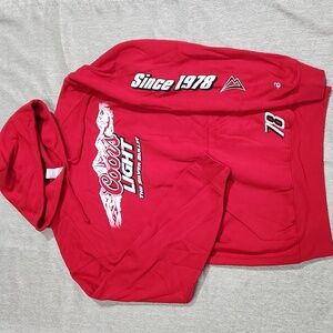 Vintage Y2K Coors Light Silver Bullet Badger Hooded Sweatshirt - Size Medium